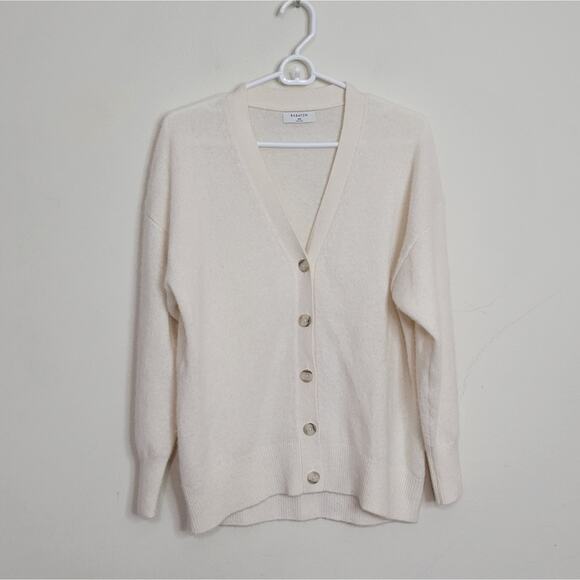 Aritzia Babaton Alftan Luxe Cashmere Cardigan in Birch Ivory 2XS XXS - Picture 9 of 9